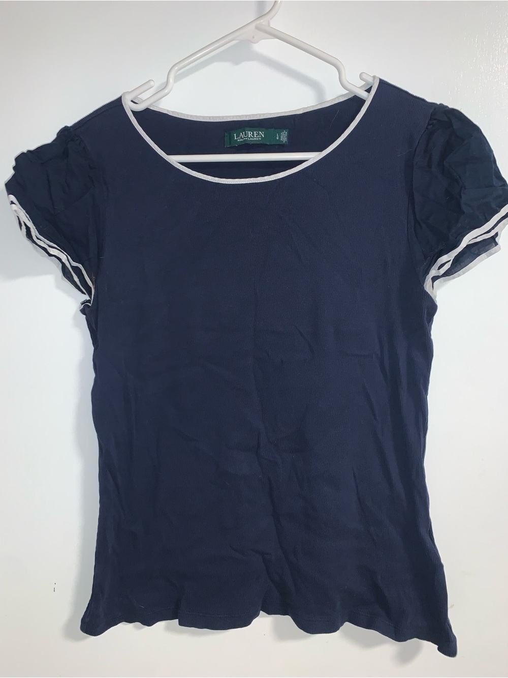 Lauren Ralph Lauren Navy Short-Sleeve Tee with White Trim
